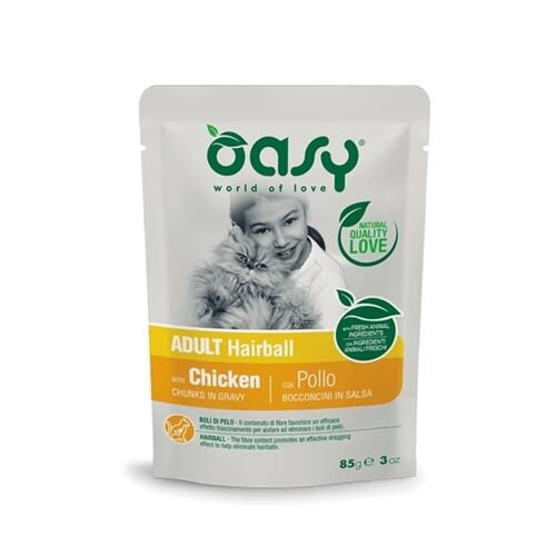 Oasy Bocconcini in Salsa 85g Pollo - Hairball
