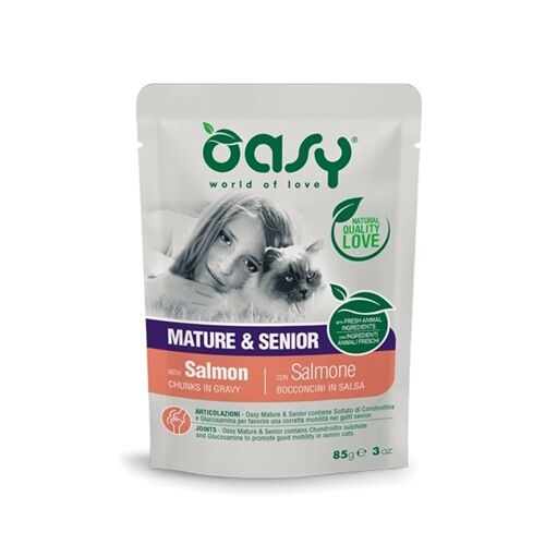 Oasy Bocconcini in Salsa 85g Salmone - Mature&Senior
