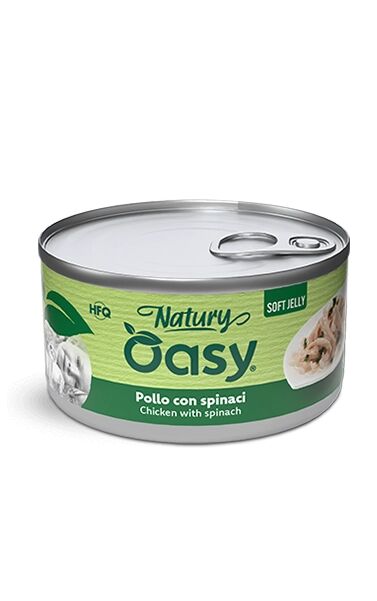 Oasy Natury Soft Jelly Lattina 85g Pollo con Spinaci