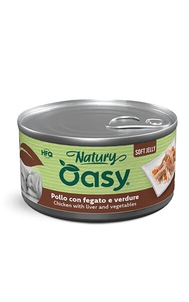 Oasy Natury Soft Jelly Lattina 150g Pollo con Fegato e Verdure