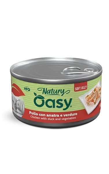 Oasy Natury Soft Jelly Lattina 150g Pollo con Anatra e Verdure