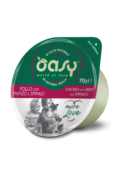 Oasy More Love Cup 70g Pollo con Manzo e Spinaci