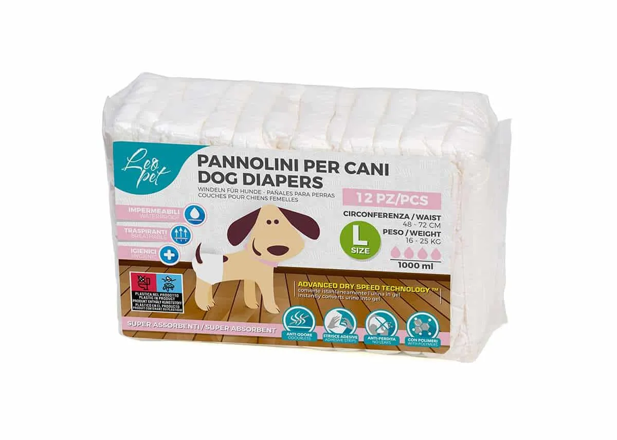 LeoPet Pannolini a Mutandina per Femmine 12pz L