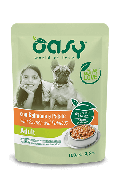 Oasy Straccetti in Salsa 100g Salmone e Patate