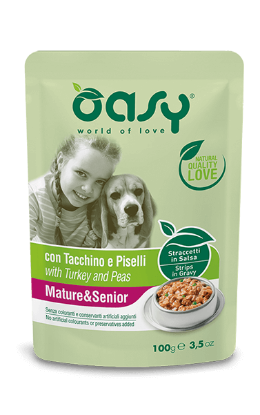 Oasy Straccetti in Salsa 100g Tacchino e Piselli - Mature&Senior