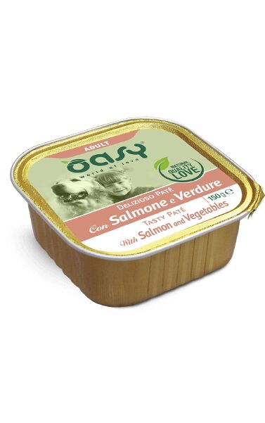 Oasy Delizioso Paté per Cani 150g Salmone e verdure - Adult