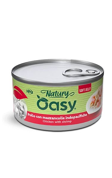 Oasy Natury Soft Jelly Lattina 85g Pollo con Mazzancolle