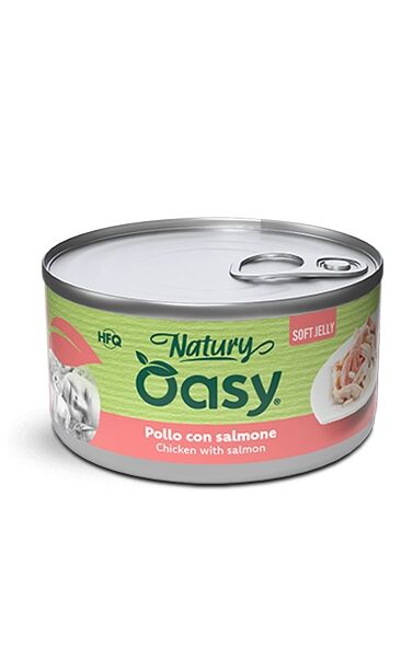 Oasy Natury Soft Jelly Lattina 150g Pollo con Salmone