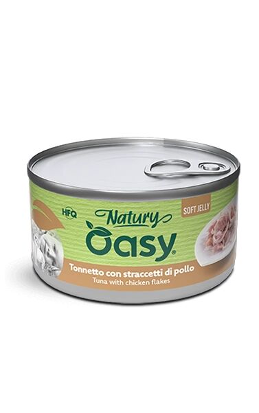Oasy Natury Soft Jelly Lattina 150g Tonnetto con Straccetti di Pollo