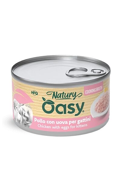 Oasy Natury in Brodo 85g Pollo con Uova - Kitten