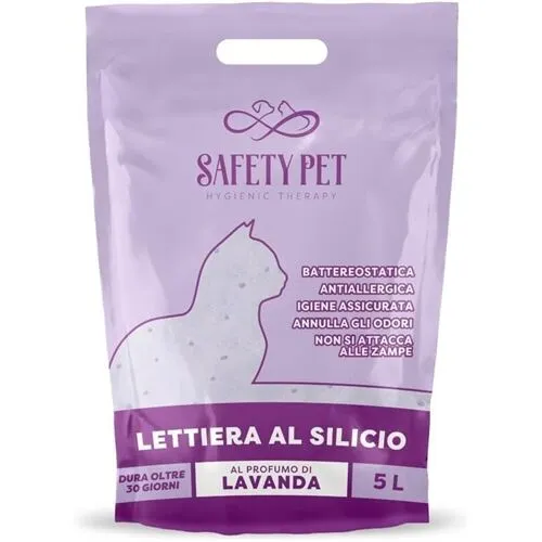 Safety Pet Lettiera ai Cristalli di Silicio alla Lavanda per Gatti - 5lt