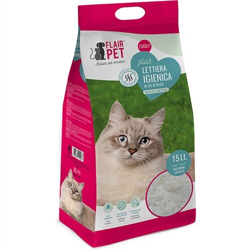 Flair Pets Lettiera ai Cristalli di Silicio Neutra per Gatti 15lt