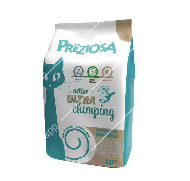 Preziosa Ultra Clumping Lettiera Agglomerante per Gatti 10lt Marsiglia