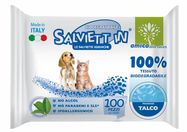 Salviette Igienizzanti XXL al Talco per Cani – 100 Pezzi, Detergenti e Delicate