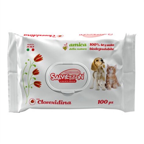 Salviette Igienizzanti XXL Clorexidina per Cani – 100 Pezzi, Detergenti e Deodoranti