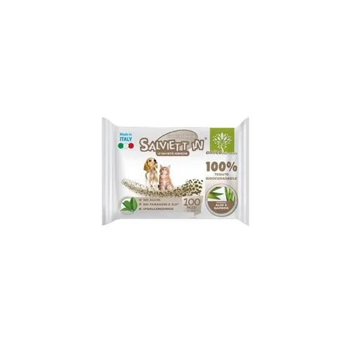 Salviette Igienizzanti XXL Aloe Vera e Bamboo per Cani – 100 Pezzi, Detergenti e Deodoranti