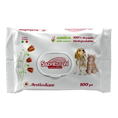 Salviette Igienizzanti Antiodore XXL per Cani – 100 Pezzi, Detergenti e Deodoranti