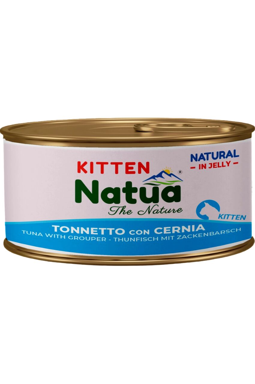 Natua Natural Kitten in Gelatina 85g Tonnetto con Cernia