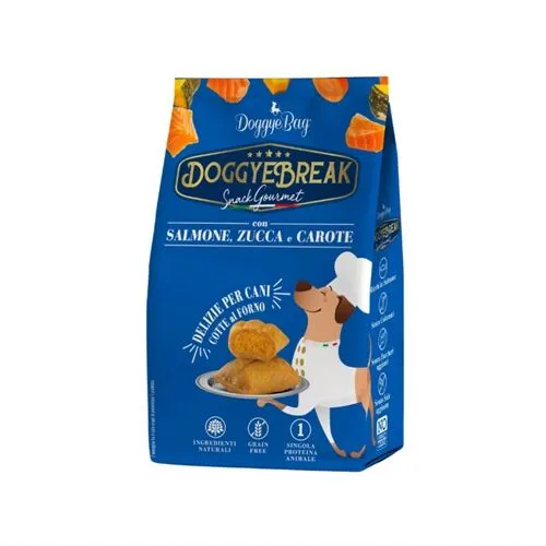 DoggyeBreak con Salmone, Zucca e Carote 180 g – Snack Grain Free con Ripieno Morbido per Cani