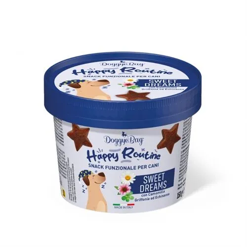 DoggyeBag Happy Routine Sweet Dreams 150 g – Snack Funzionale Calmante per Cani con Camomilla, Griffonia ed Echinacea