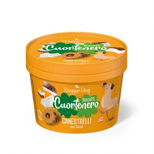 DoggyeBag Cuortenero Canestrelli con Cocco 150 g – Biscotti Morbidi Low Grain per Cani