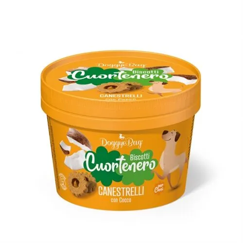 DoggyeBag Cuortenero Canestrelli con Cocco 150 g – Biscotti Morbidi Low Grain per Cani