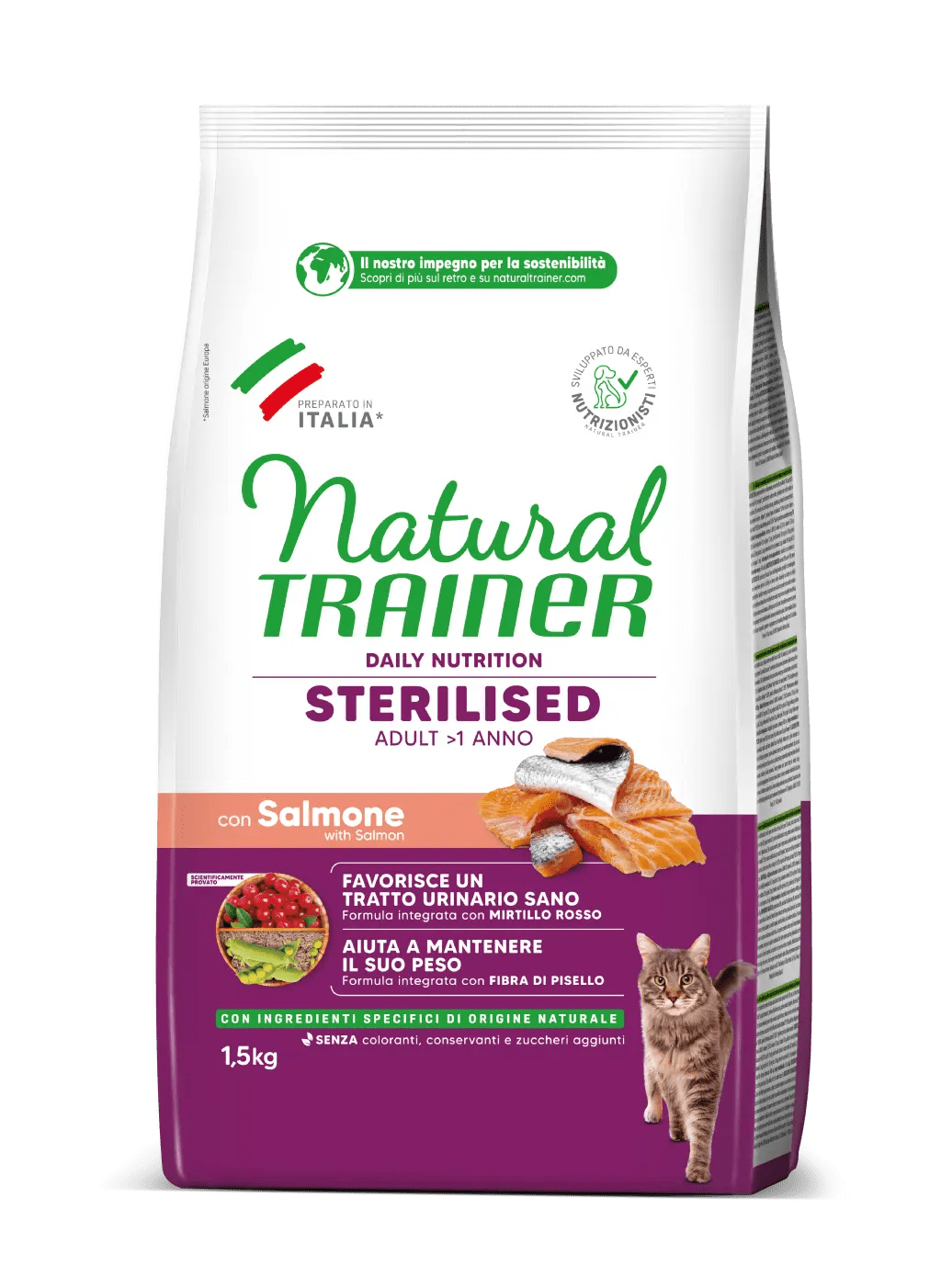 Natural Trainer Sterilised con Salmone 1.5kg