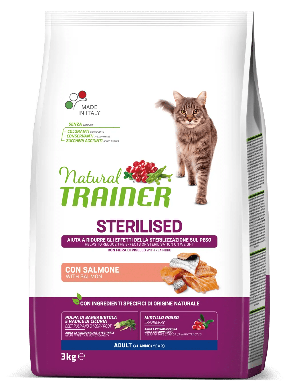 Natural Trainer Sterilised con Salmone 3kg