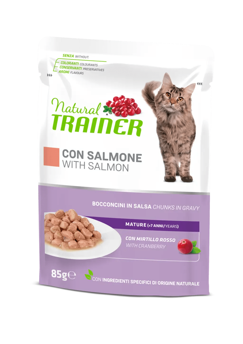 Natural Trainer Adult Bocconcini in Salsa 85g Salmone-Mature
