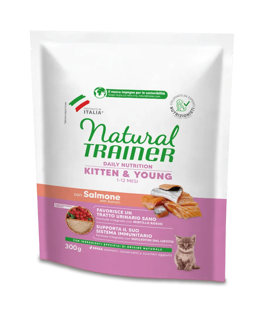 Natural Trainer Kitten&Young con Salmone 300g