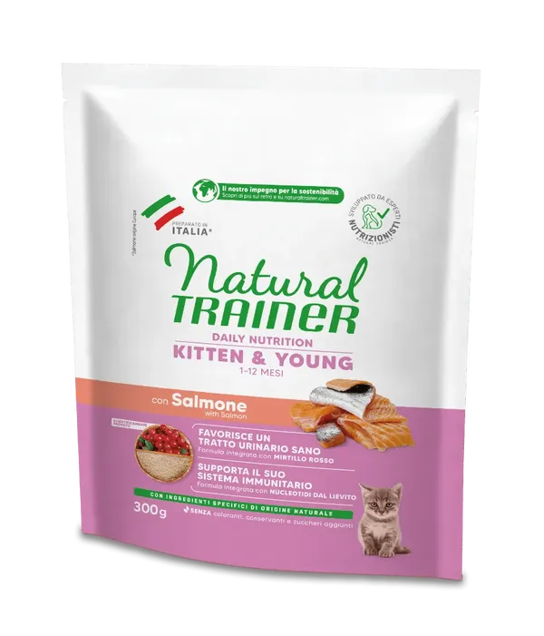 Natural Trainer Kitten&Young con Salmone