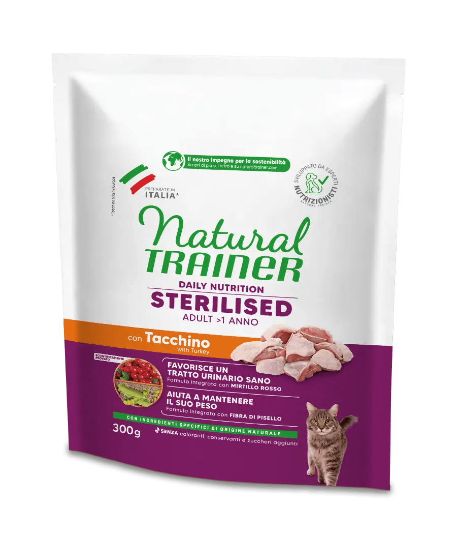 Natural Trainer Sterilised con Tacchino 300g