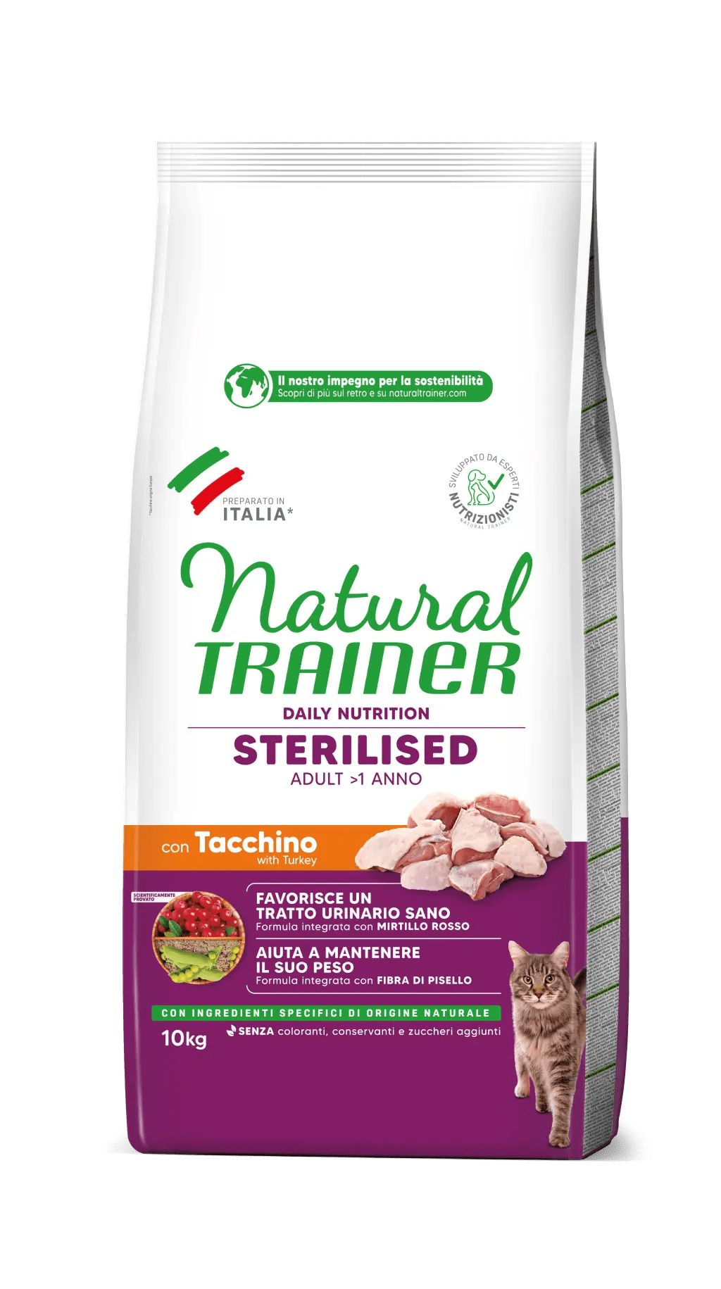 Natural Trainer Sterilised con Tacchino 10kg