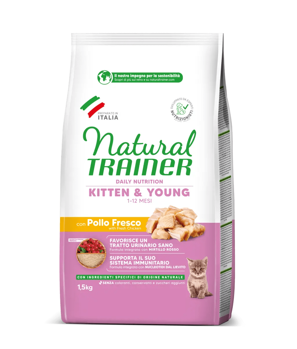 Natural Trainer Kitten&Young con Pollo Fresco 1.5kg