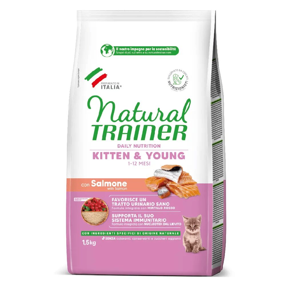 Natural Trainer Kitten&Young con Salmone 1.5kg
