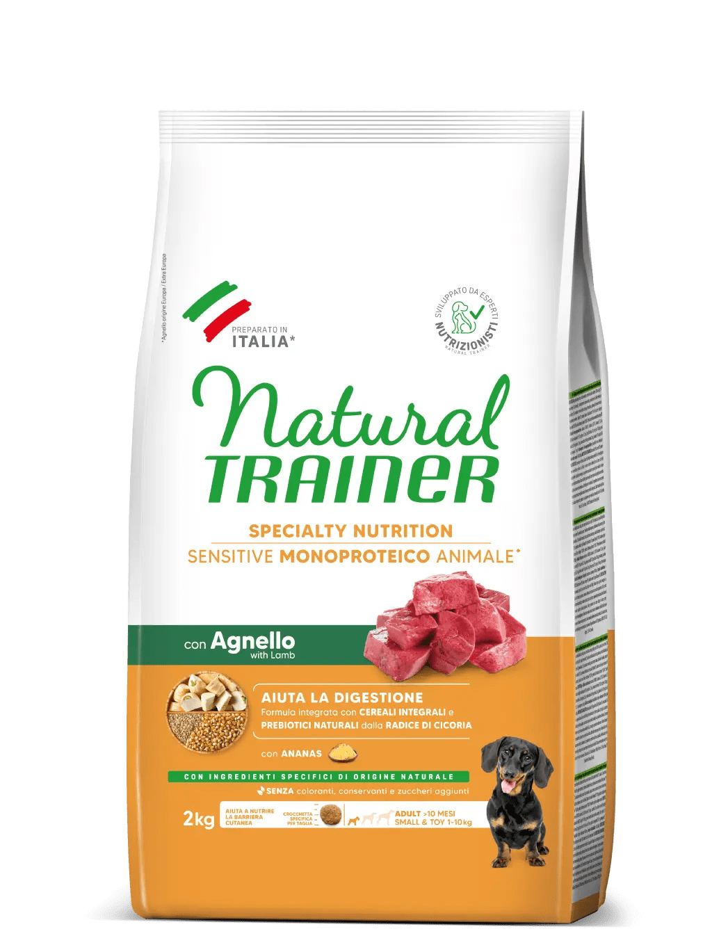 Trainer Sensitive Small&Toy Adult No Gluten con Agnello e Cereali Integrali 2kg