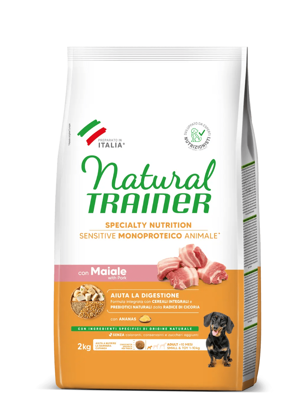 Trainer Sensitive Small&Toy Adult No Gluten con Maiale e Cereali Integrali 2kg