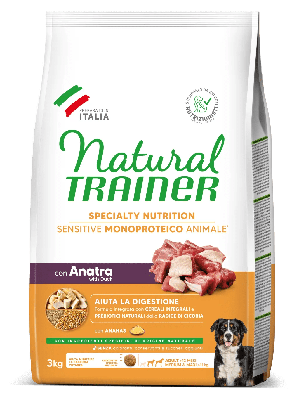 Trainer Sensitive Medium&Maxi Adult No Gluten con Anatra e Cereali Integrali 3kg