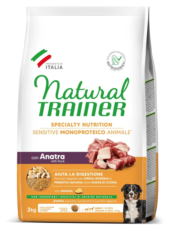 Trainer Sensitive Medium&Maxi Adult No Gluten con Anatra e Cereali Integrali