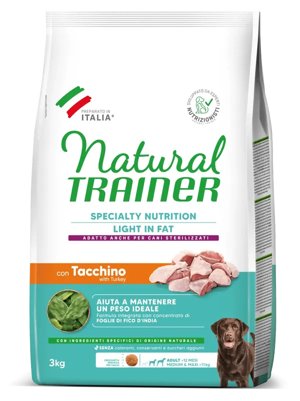 Natural Trainer Light in Fat Medium&Maxi Adult con Tacchino