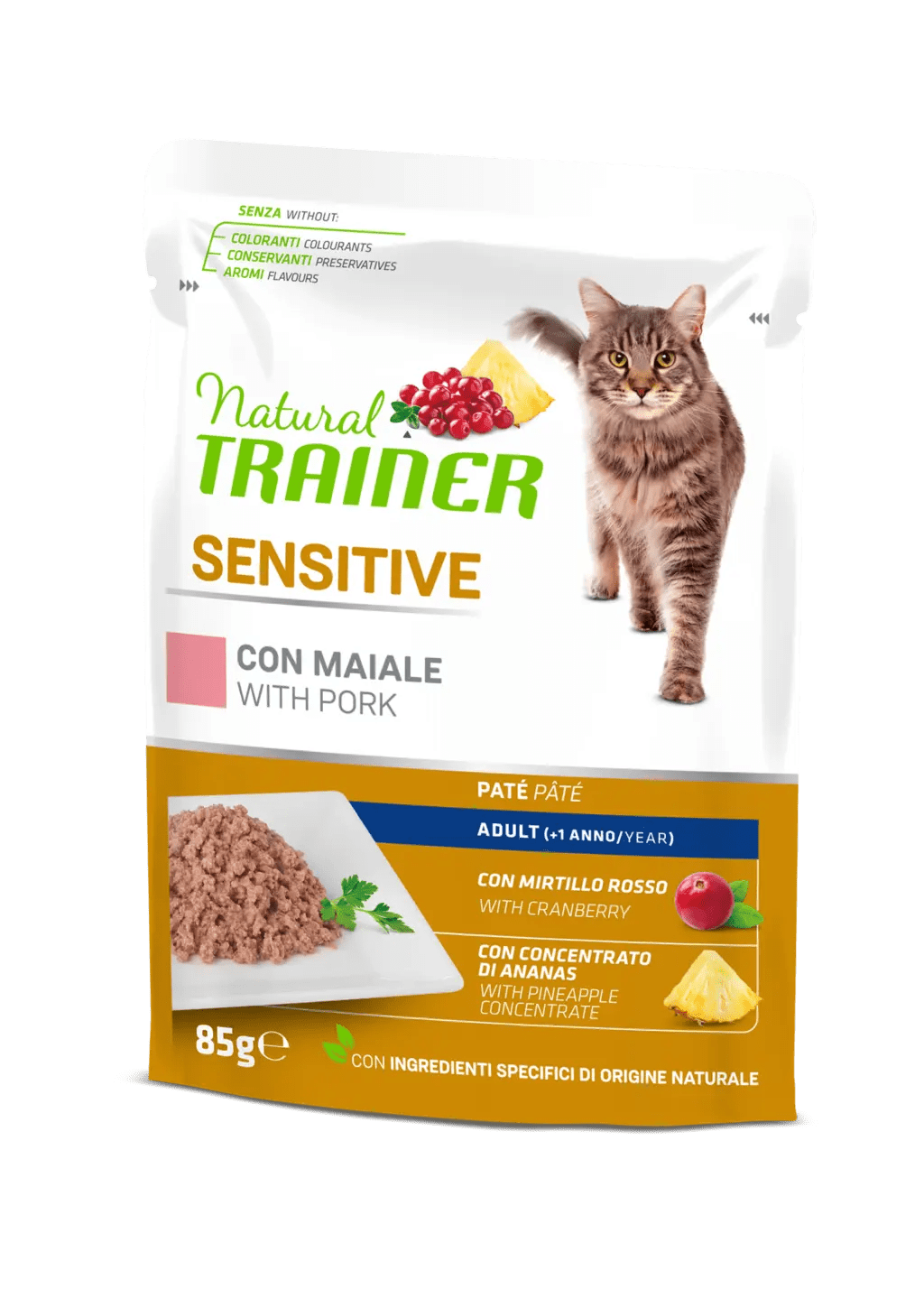 Natural Trainer Sensitive Adult Bocconcini in Salsa 85g Maiale