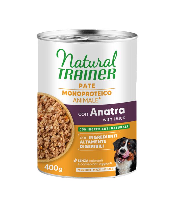 Natural Trainer Paté Monoproteico Medium&Maxi Adult 400g Anatra