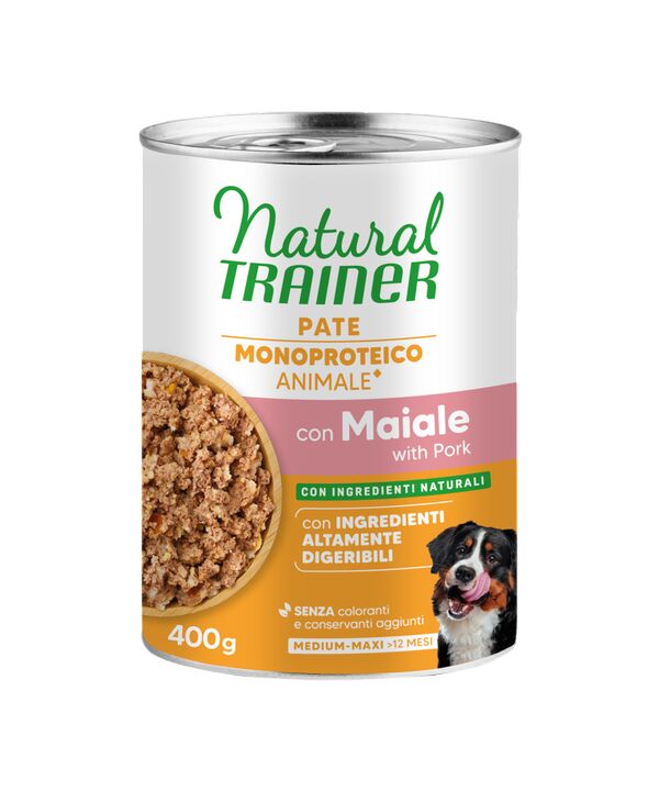Natural Trainer Paté Monoproteico Medium&Maxi Adult 400g Maiale