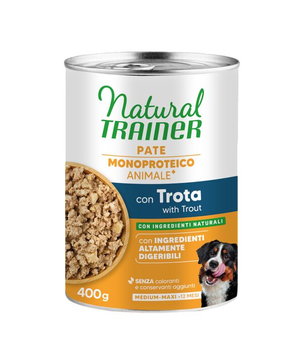 Natural Trainer Paté Monoproteico Medium&Maxi Adult 400g Trota