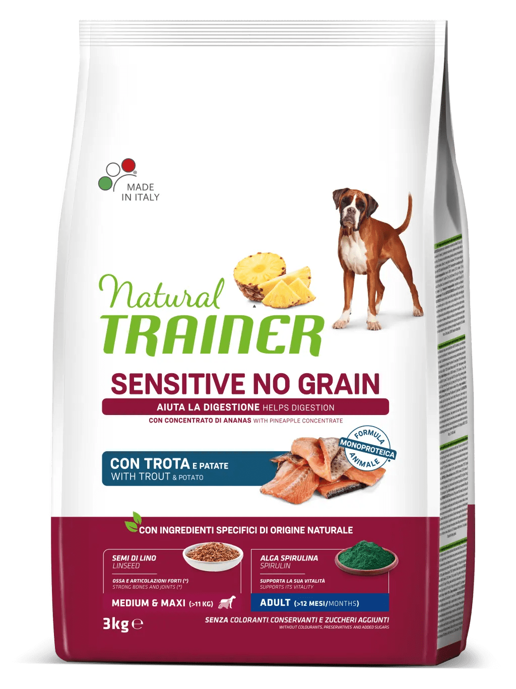Trainer Sensitive No Grain Medium&Maxi Adult Trota e Patate 3kg