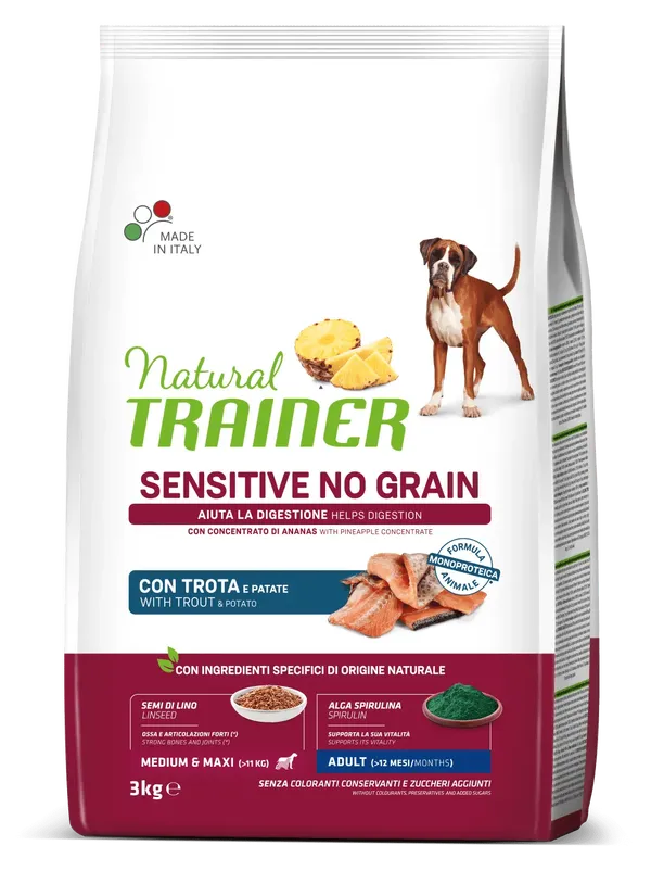 Trainer Sensitive No Grain Medium&Maxi Adult Trota e Patate