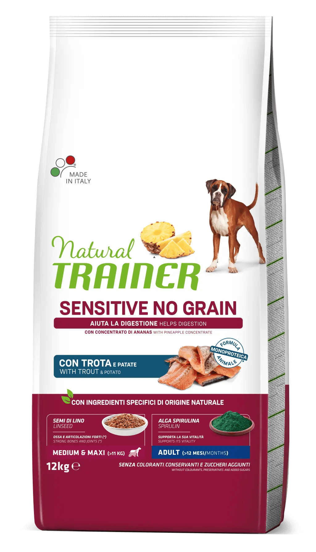 Trainer Sensitive No Grain Medium&Maxi Adult Trota e Patate 12kg