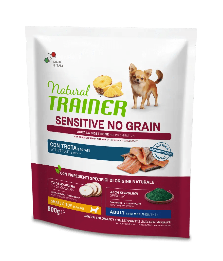 Trainer Sensitive No Grain Small&Toy Adult Trota e Patate 800g