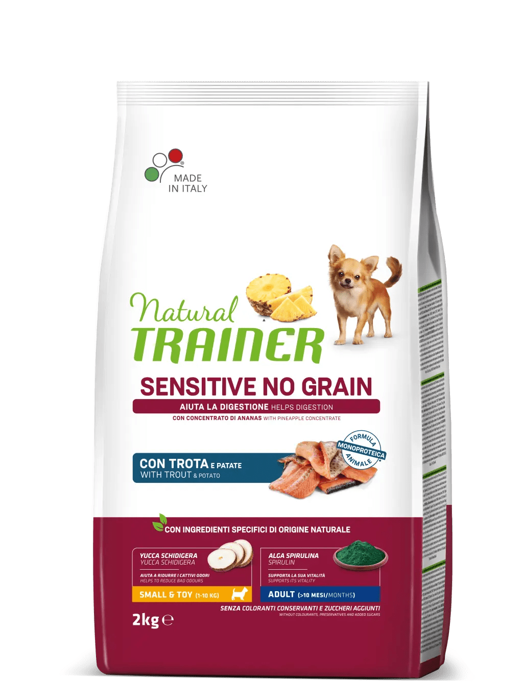 Trainer Sensitive No Grain Small&Toy Adult Trota e Patate 2kg