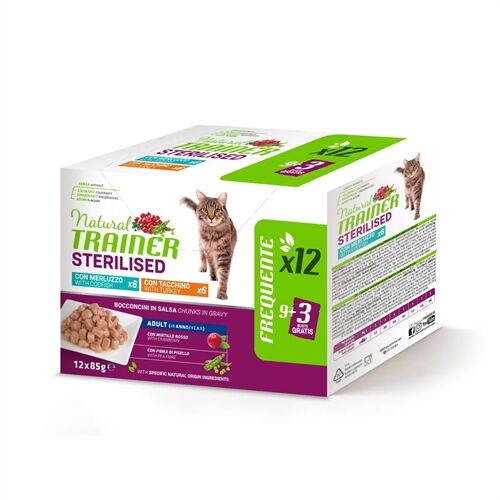Natural Trainer Multipack Sterilised 12x85g Tacchino e Merluzzo